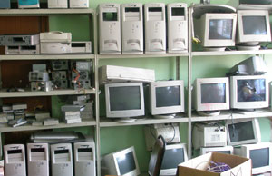 electronics waste.  Wikimedia Commons